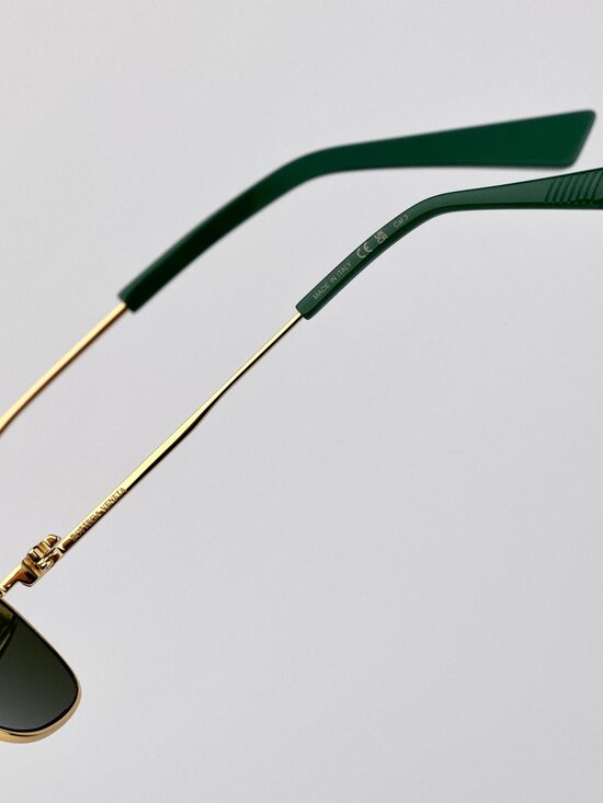 Bottega Veneta Women’s Sunglasses – Gold Green Rectangle (BV1300S 002)